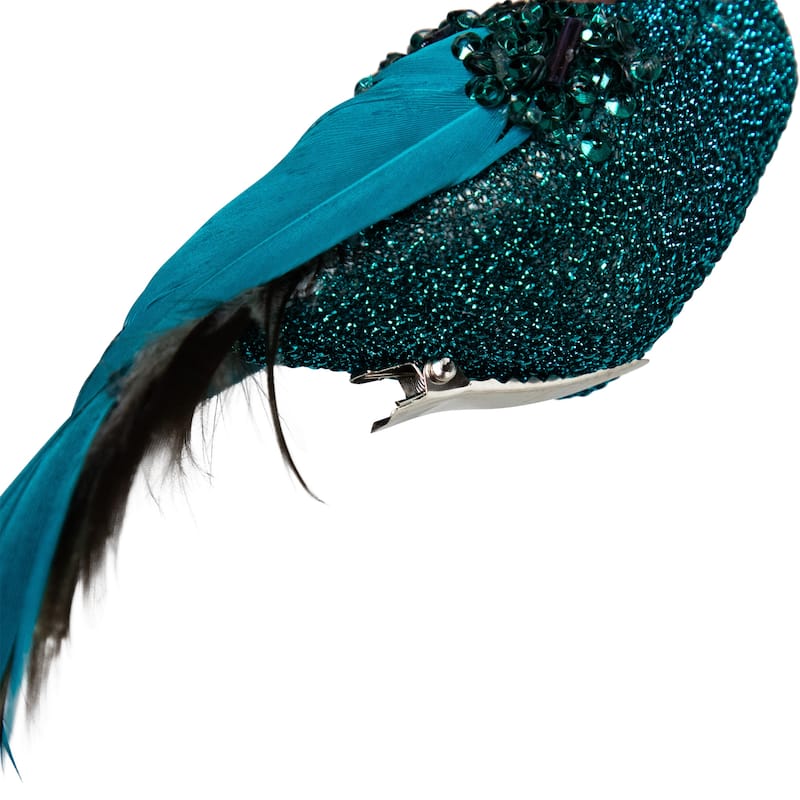 Sequin Peacock Clip-on Christmas Ornaments - 9" - Blue and Green - Set of 3