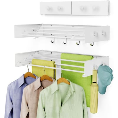 Wall Mounted Drying Rack - 23.6", 60 lb Capacity