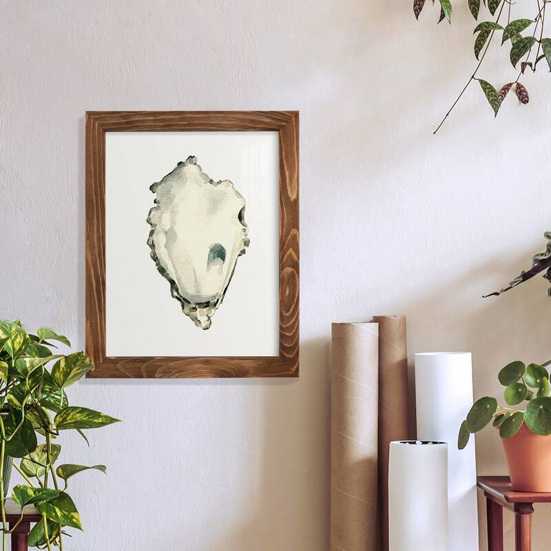 Neutral Oyster Study IV -Framed Print w/glass-Cherry Red