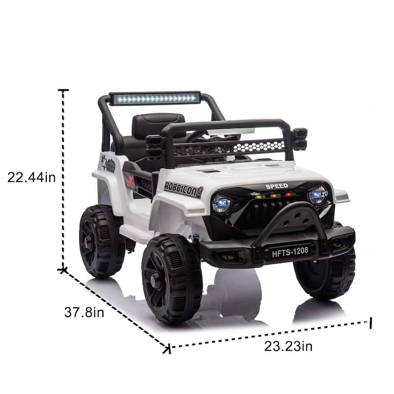 12V Kids Electric Ride-On Truck for Ages 1-4, Remote Control with Bluetooth & Microphone - White