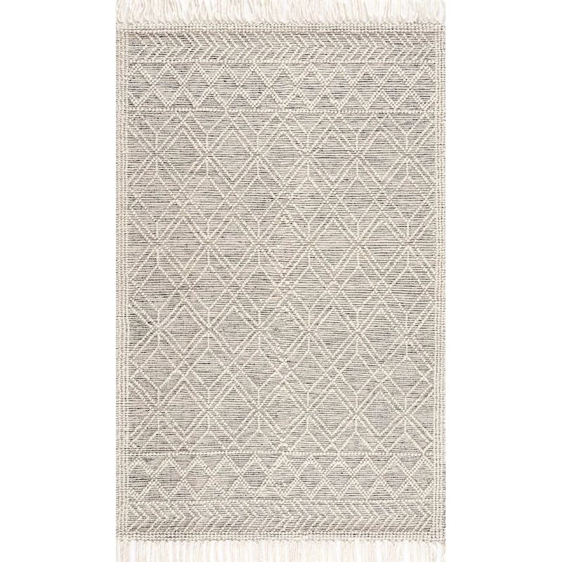Hauteloom Arnside Living Room, Bedroom Area Rug - Ivory, Pink - 2'3" x 3'9" - 8'10" x 12' - Black, Ivory / Ramsbury