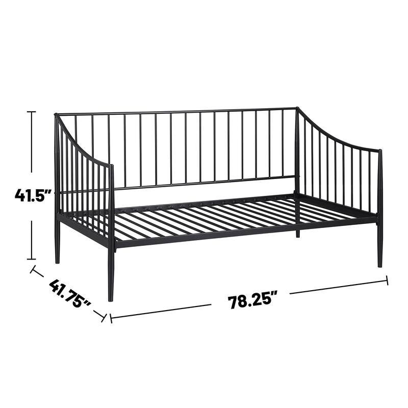 Metal Twin Size Daybed Bed Frame in Matte Black
