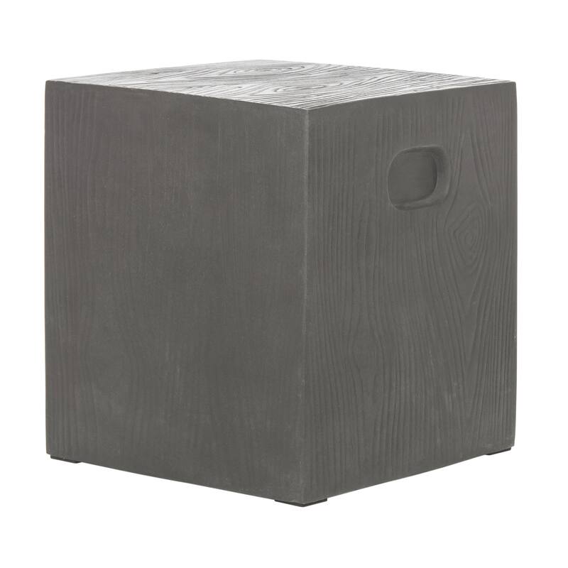 SAFAVIEH Mahin Cube Concrete Indoor/ Outdoor Accent Table (Dark Grey) - 14.9"x14.9"x16.5" - 15Wx15Dx17H