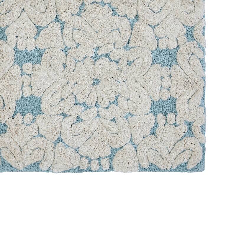 Better Trends Medallion Collection 100% Cotton 3-Pc Set Bathroom Rugs-Soft & Super Absorbent, Non-Skid Latex, Machine Washable