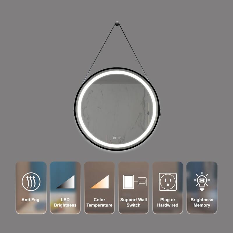 Bathroom LED Cosmetic Mirror with 3 Adjustable Color Temperatures