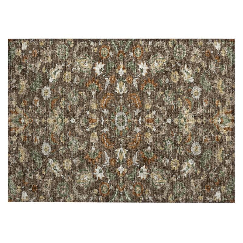 Machine Washable Indoor/ Outdoor Traditional Lanelle Chantille Rug