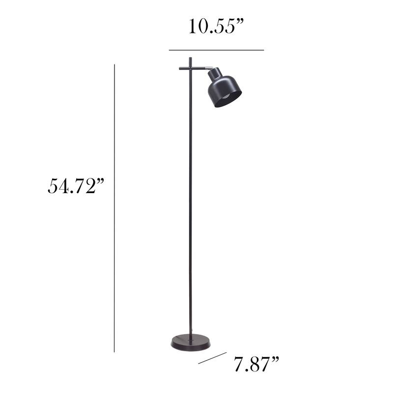 Metal Adjustable Spotlight Floor Lamp with Rotary Switch - 10.55 x 7.87 x 54.72 in. (L x W x H)