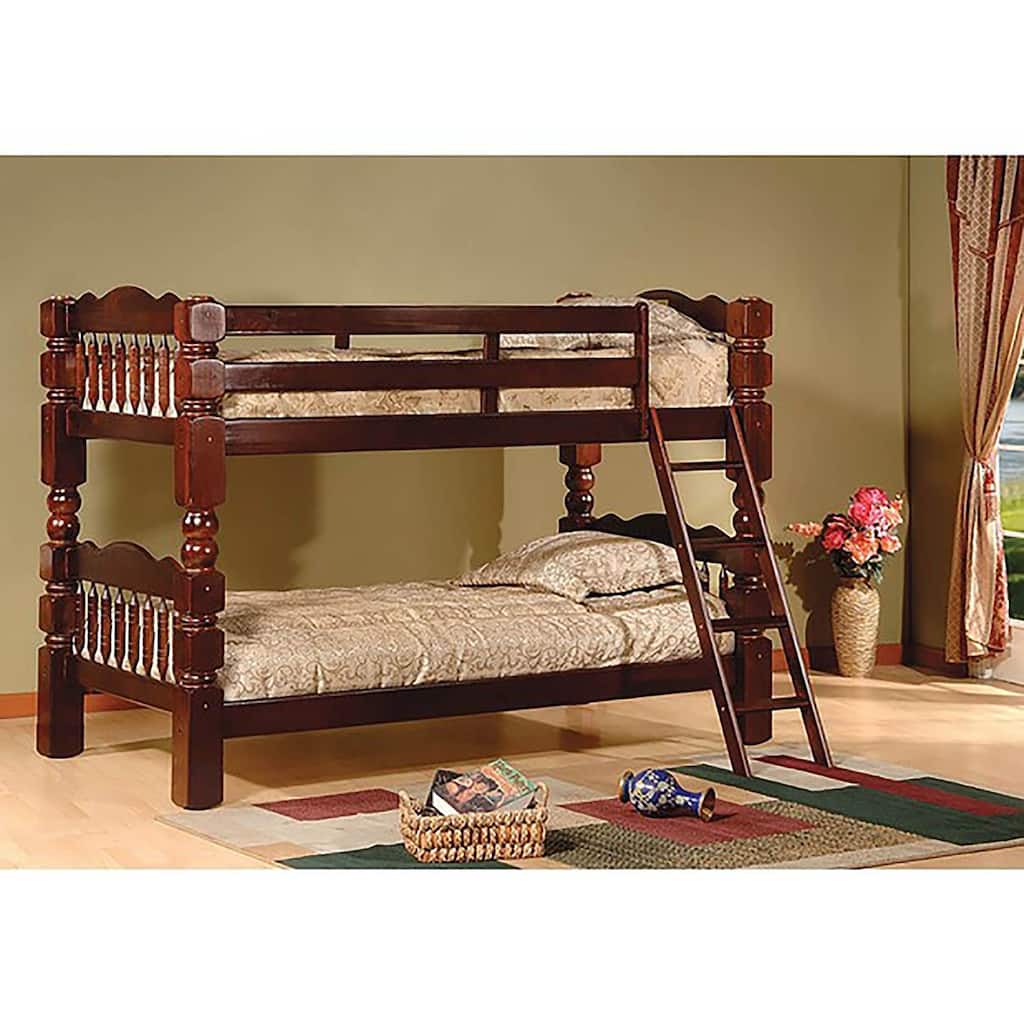 Carved Spindle Esprit Cherry Finish Bunk Bed