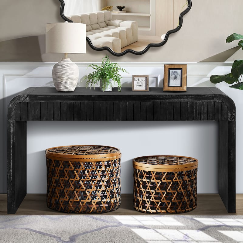 Crafted Entryway Table Console Table With Two Drawers