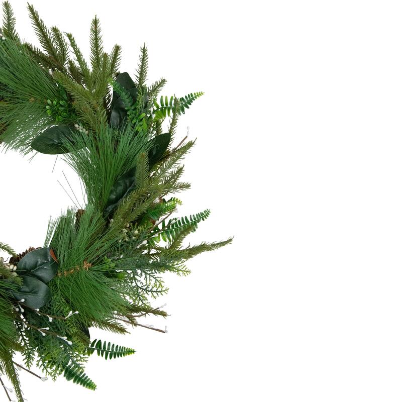 Long Needle Pine Mixed Foliage Artificial Christmas Wreath 25-Inch
