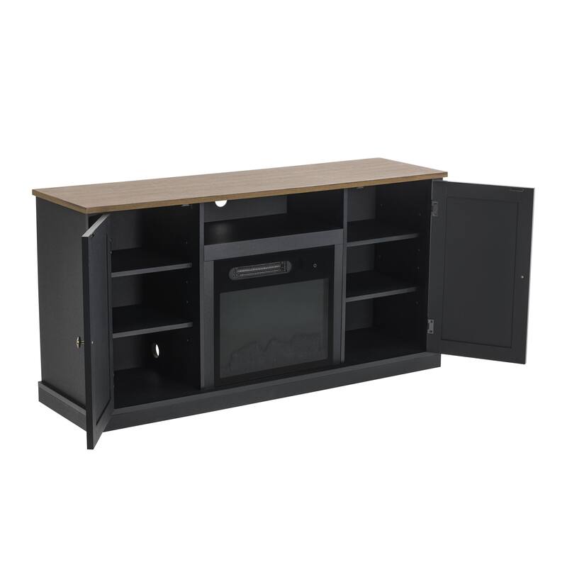 54 in. TV Stand Console for TVs up to 60 in. with Electric Fireplace - 54" in Width