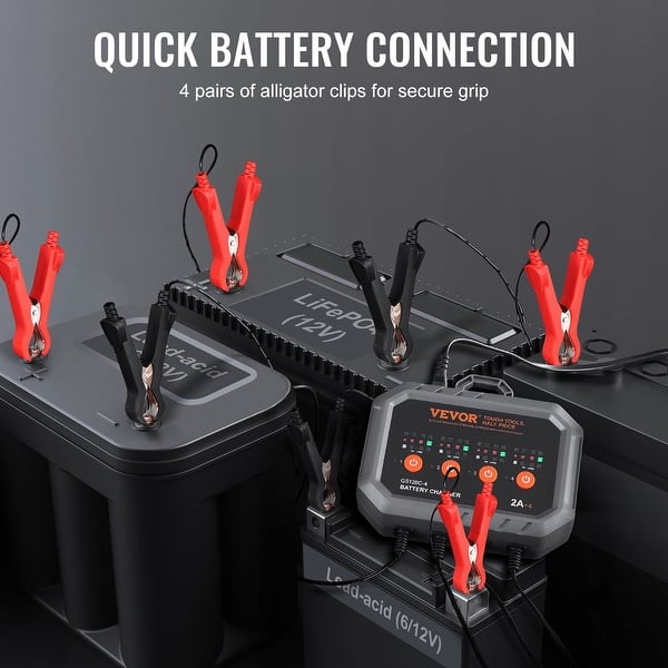 golf cart smart battery charger connected to deep cycle battery