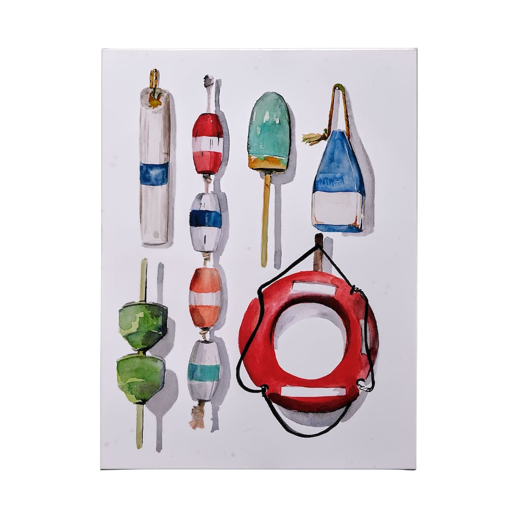 Watercolor Buoys II (36 x 48) Canvas Art Print