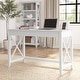 preview thumbnail 1 of 49, Key West 48W Writing Desk by Bush Furniture Pure White Oak