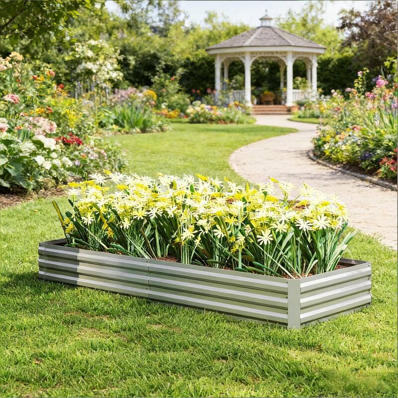 Raised Garden Planter with Open Bottom Drainage for Vegetable, Flower