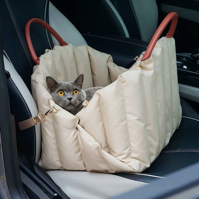 WOWMAX Small Dog Car Seat for Center Console Pet Booster Seat for Car Cat Carrier