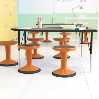 Kids Adjustable Height Active Learning Stool for Classroom and Home - 13"D x 13"W x 13.5" - 18.25"H