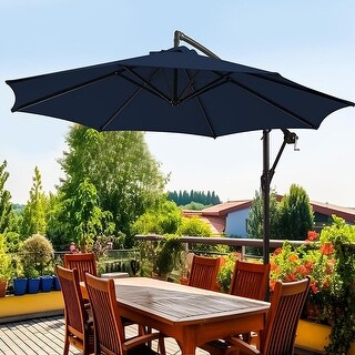 10 ft patio umbrellas blue The LED Swilt Enjoy more shade at the perfect angle as you adjust the canopy to block the sun all day long 10 ft. Outdoor Patio Umbrella,