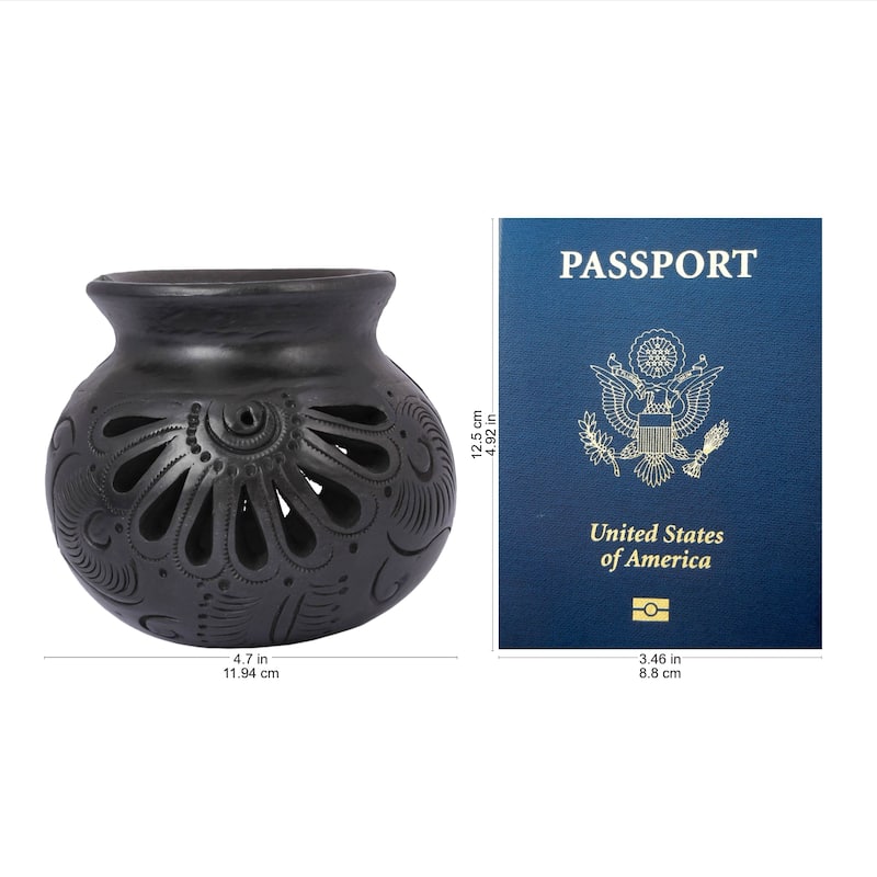 NOVICA Handmade Fan Flower Ceramic Napkin Holder