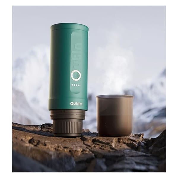 Outin Nano Portable Electric Espresso Machine (Outin Teal) - Bed