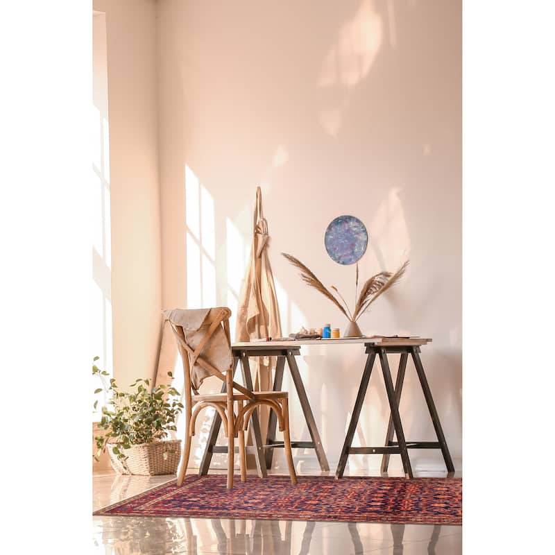 ECARPETGALLERY Hand-knotted Andelz Navy Wool Rug - 3'8 x 9'8