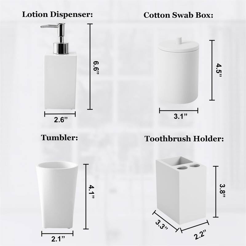 5Pcs Resin Pink Bathroom Sets