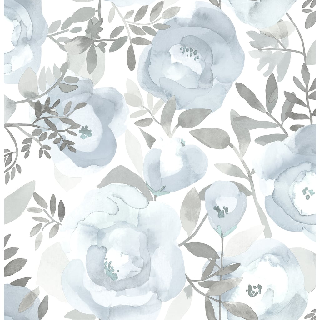 A-Street Prints Orla Blue Floral Wallpaper