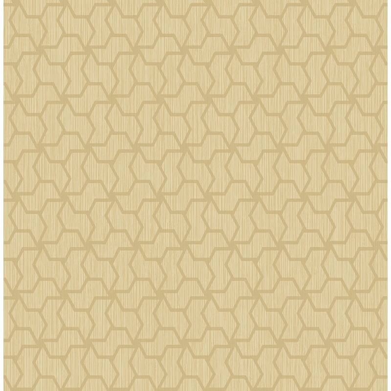 Seabrook Designs Zaira Geometric Lattice Unpasted Wallpaper - 20.5 in W x 33 ft. L - Metallic Gold