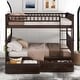 preview thumbnail 72 of 86, Full or Twin Bunk Bed with Safety Guardrail & 2 Storage Drawers, Convertible Beds Wood Slat Support Bunk Bed Espresso - Full
