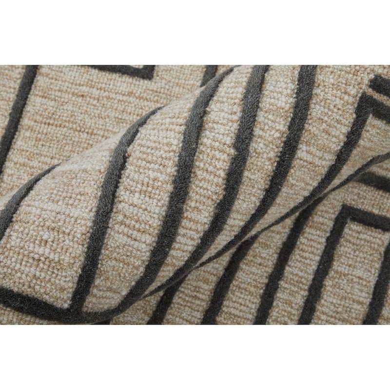 Grand Bazaar Warda Hand Tufted Geometric Modern Area Rug