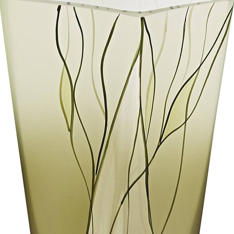 HomeRoots 8" Green Cylinder Crystal Glass Table Vase