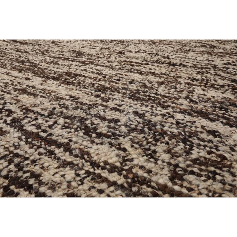 LoomBloom Beige Flatweave Oriental Rug with Hand Woven 100% Wool - 9' 6'' x 11' 7''