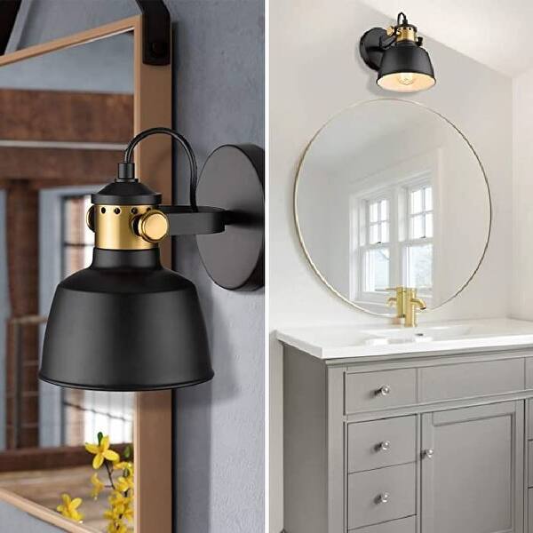 1-Light wall light fixtures Modern black vanity lights for bathroom ...