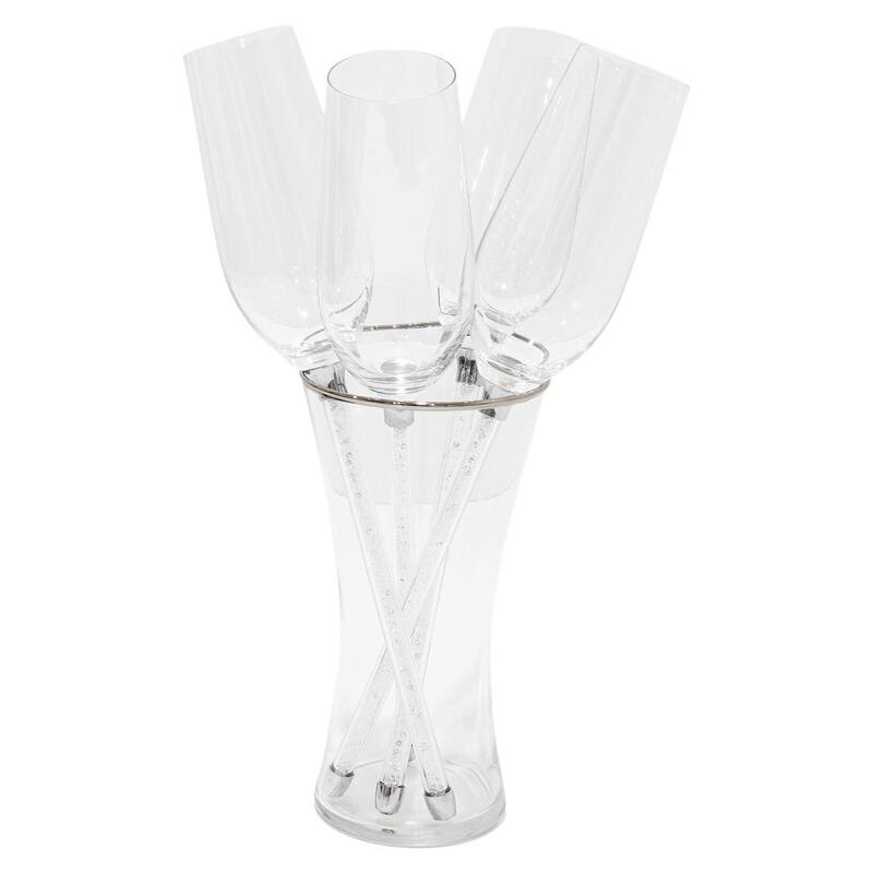 Sparkles Home Vetrina 5-Piece Crystal Toasting Set - Silver - 5 Piece