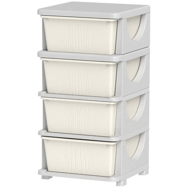 slide 2 of 30, Rounded Edges Clothes Toy Cubby Storage with 4 Drawers Suitable for Your Sweetie - 4 Drawers