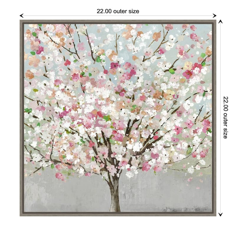 Spring Love by Allison Pearce Framed Canvas Art - 22 x 22-inch