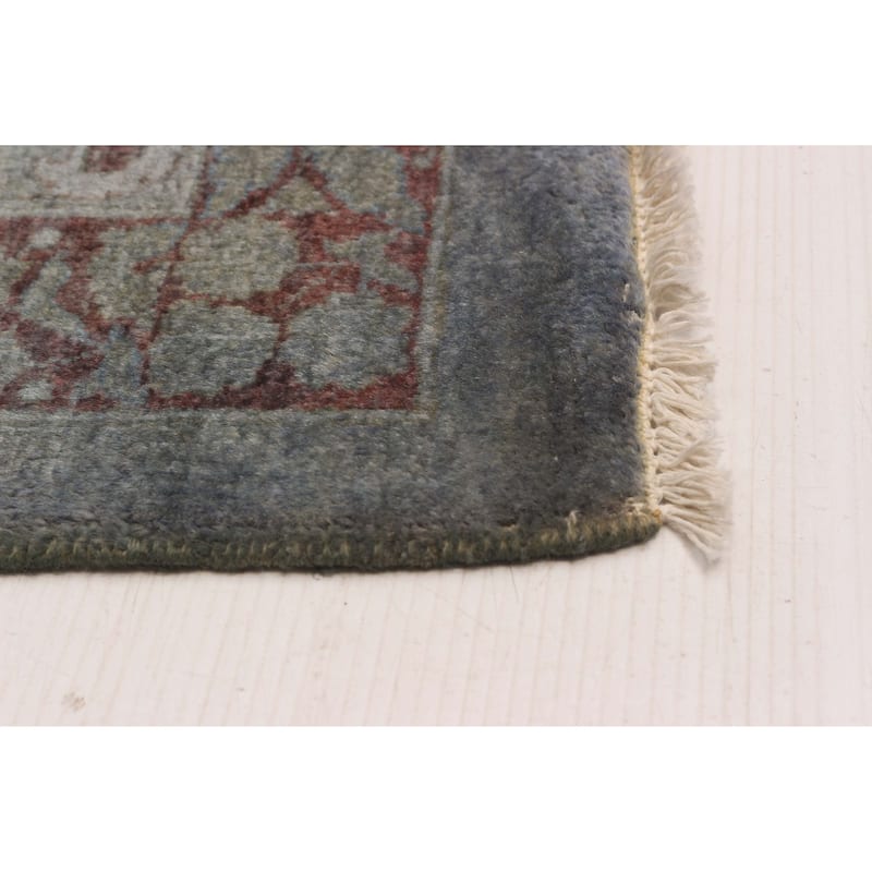 ECARPETGALLERY Hand-knotted Vibrance Denim Blue Wool Rug - 6'2 x 8'9