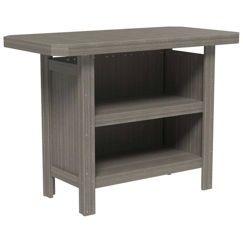 Poly Lumber Serving Bar - Coastal Gray Woodgrain