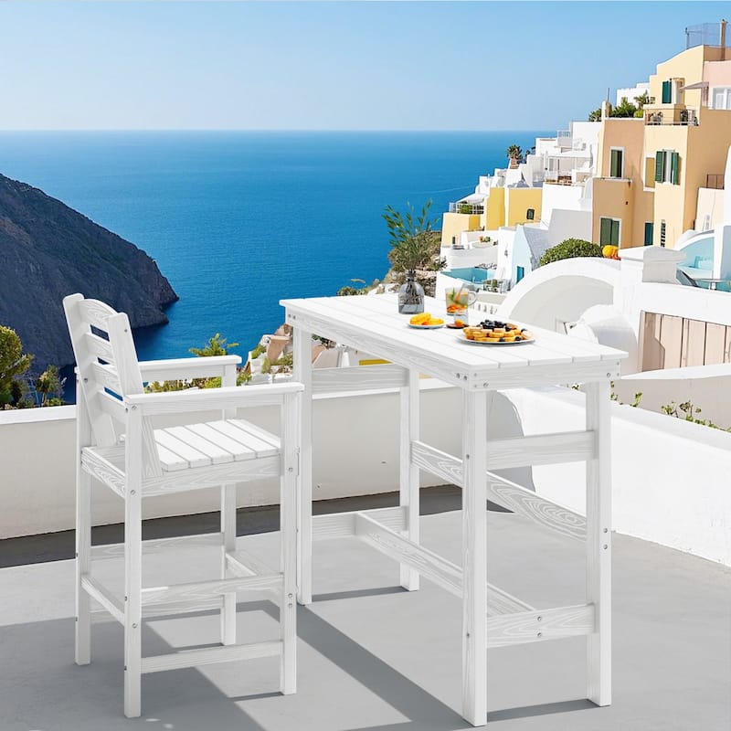 40-inch Outdoor Patio HDPE Pub Bar Table, Balcony Table