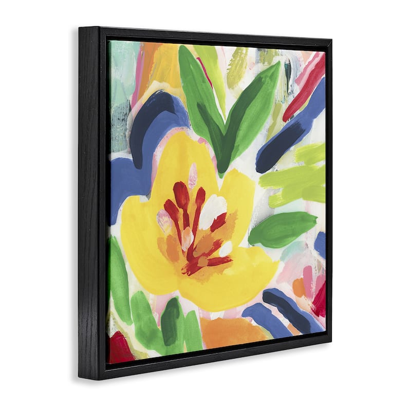 Stupell Vivid Lively Florals Framed Floater Canvas Wall Art Design By June Erica Vess