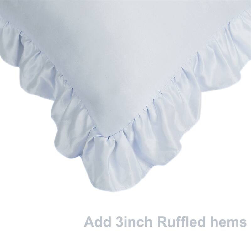 Satin Pillowcase Ruffled Pillow Shams Set of 2,