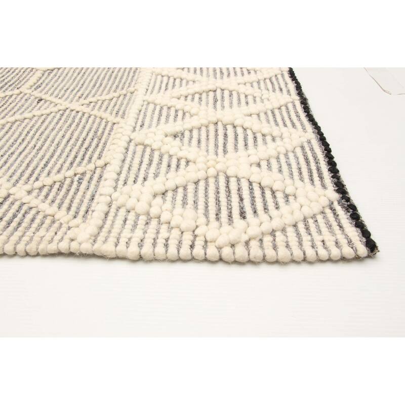 ECARPETGALLERY Braid weave Sienna Grey Wool Rug - 5'0 x 8'0