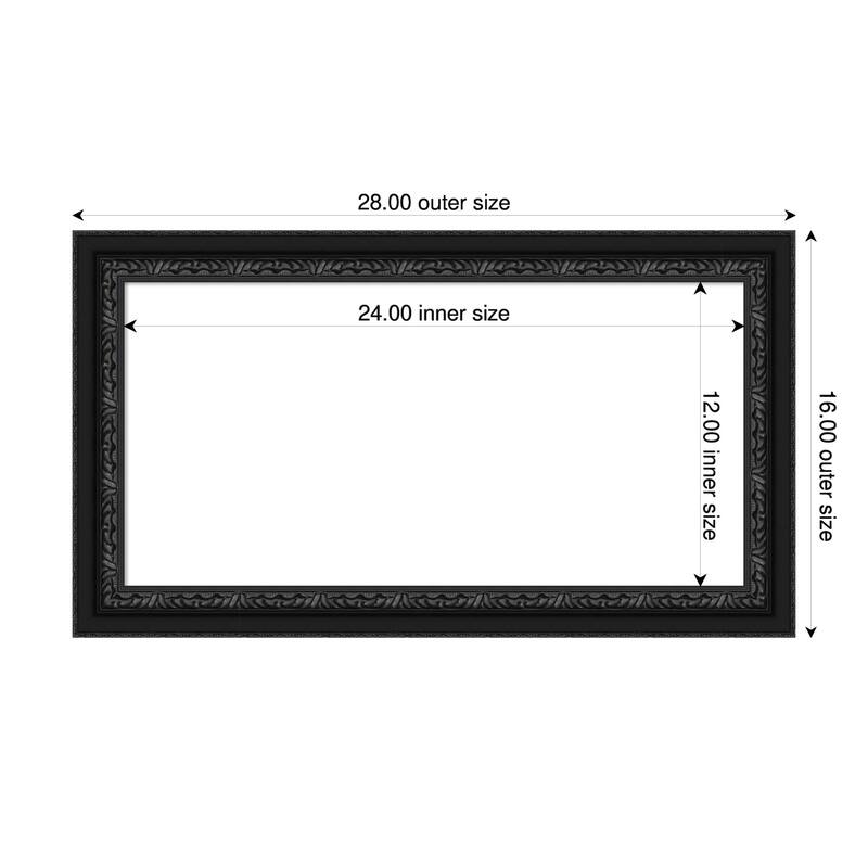 Downton Black Framed Dry Erase Magnetic Board - 28 x 16 in