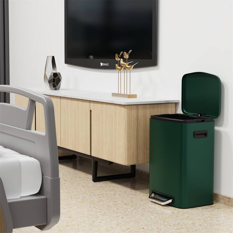 13 Gallon 50L Foot Pedal Operated Soft Close Trash Can Bustbin