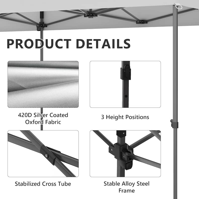 Ainfox 10x20 Heavy Duty Pop up Canopy Tent,Outdoor Shade Instant Folding Event Gazebo with Wheeled Bag