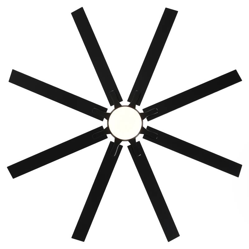 65" Integrated LED White Dimmable Ceiling Fan with Light and Remote - 65" D x 65" W x 13.4" H