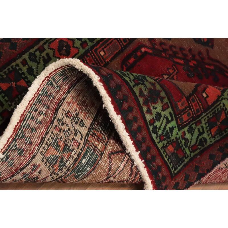 Hand Knotted Oriental 100% Wool Carpet Traditional Tribal Brown Ardebil Runner Rug - 11' 4'' X 3' 6''