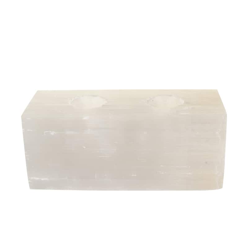 Selenite 2 Tealight Votive Holder- A