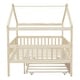 preview thumbnail 34 of 36, Creativity House Bed,Full Size Wooden House Bed with Twin Size Trundle,Solid Construction