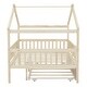 preview thumbnail 8 of 10, Full Size Wooden House Bed With Twin Size Trundle